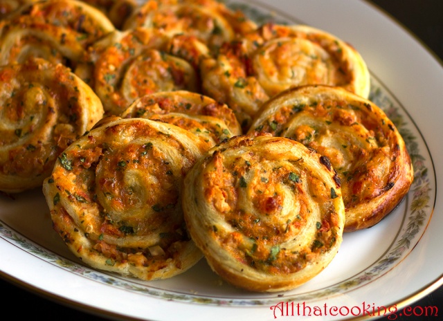 Mini pizzas close up