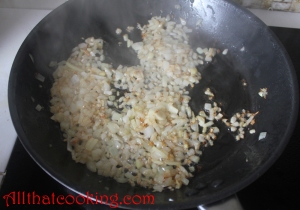 frying the onion