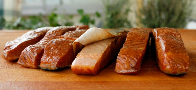 Warm smoked salmon